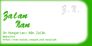 zalan nan business card