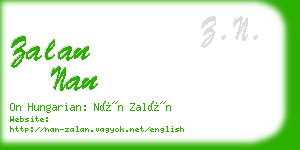 zalan nan business card